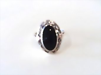 Whitby Jet Silver Ring - Oval Celtic