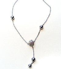Fiorelli Silver and CZ Ball Necklace