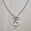 Silver Heart Necklace with Pearl